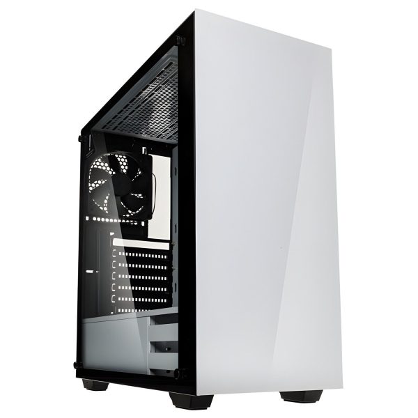 White Gaming PC Case with Pre-Installed Fans